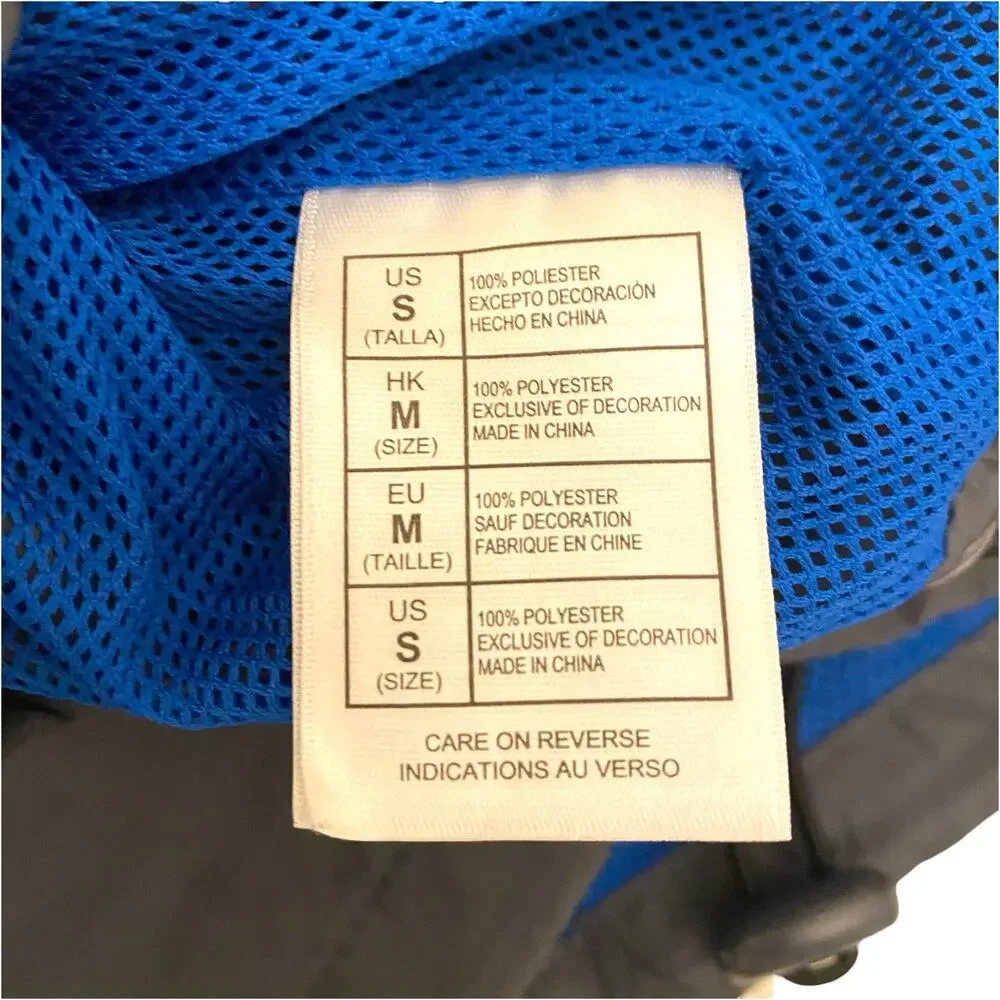 Disney Parks Unisex Size Small Windbreaker Jacket Blue and Grey with Hoodie